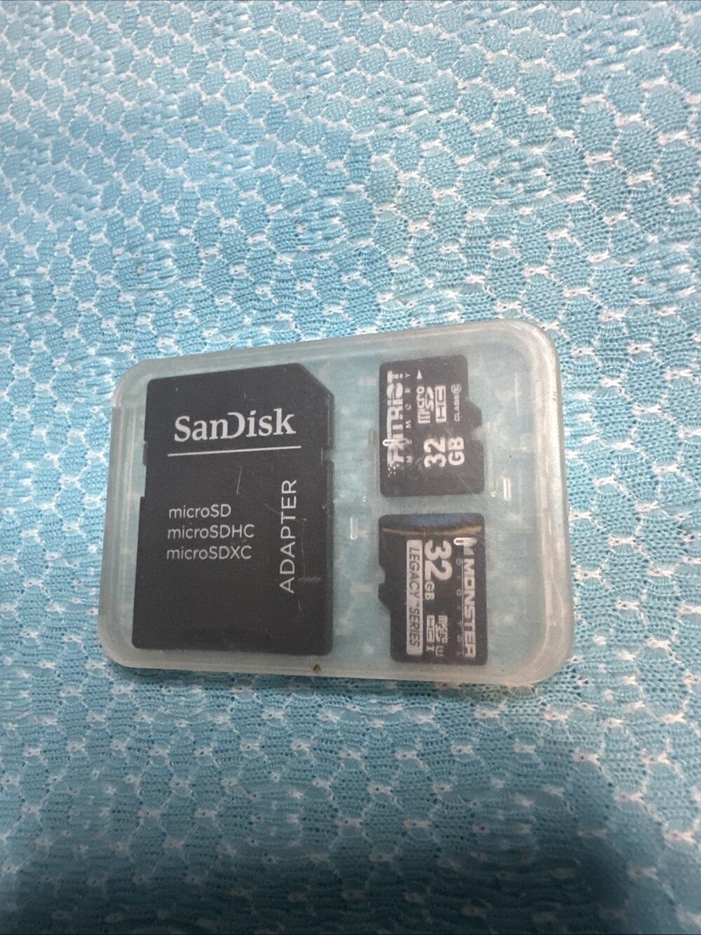 2) 32GB Micro SD Memory Card w Adapter & Case